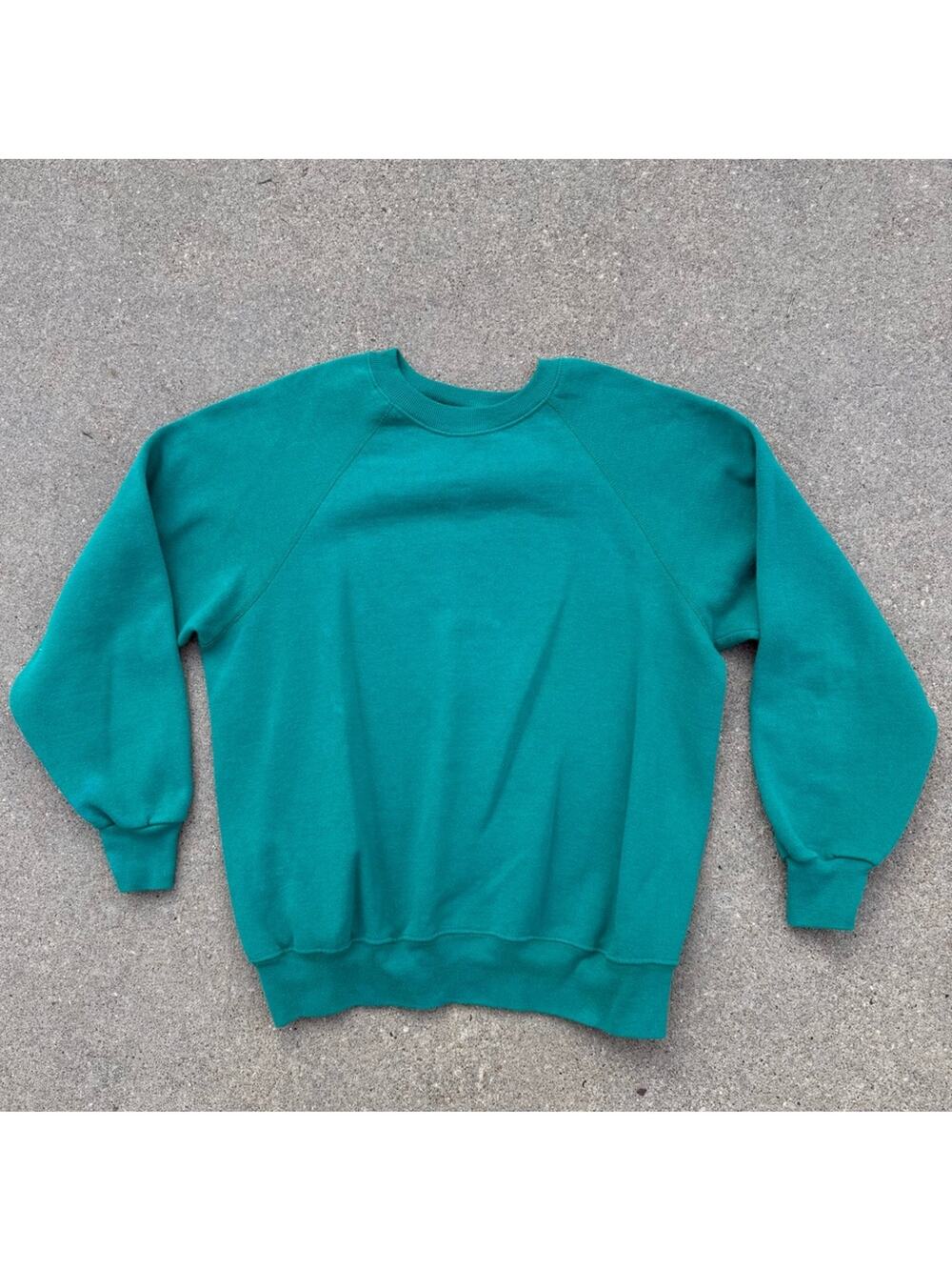 Vintage Sturdy Sweats by Lee Raglan Teal Men's Crewneck Blank Sweatshirt LARGE?